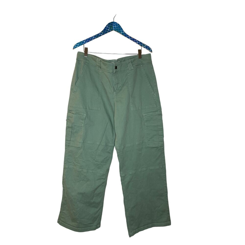HOLLISTER Ultra Wide Leg Green Low Rise Cargo Pants Size 32 Waist 15R